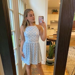 Aqua Polka Dot Halter Dress